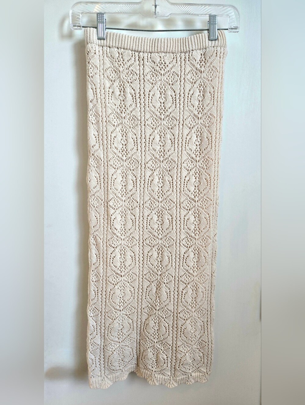 Freshman Cream Crochet Maxi Skirt